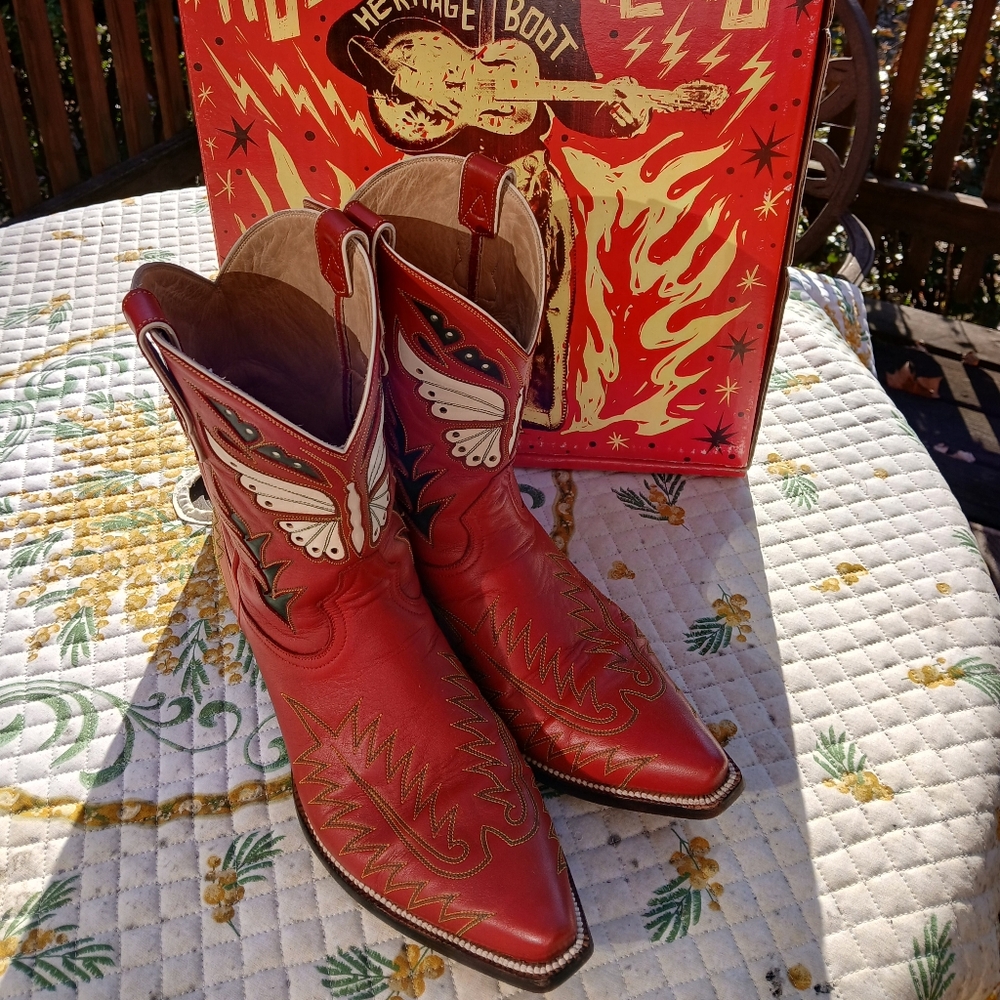 Heritage Boot Company Mariposa Peewee Cowboy Boots, Ladies Size 9.5